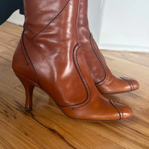 Louis Vuitton Tan Leather Heeled Boots - Picture 6 of 15
